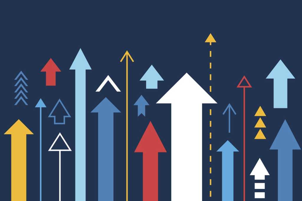 arrows showing upward trend growth chart graph