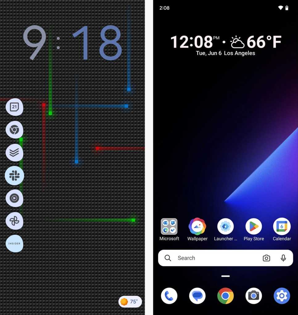 nova launcher and microsoft launcher in android