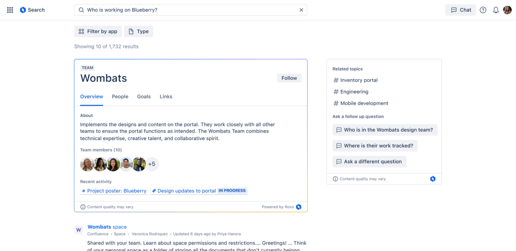 Atlassian Rovo knowledge cards