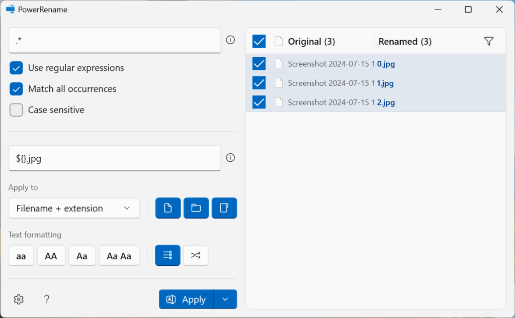 Windows PowerToys: PowerRename